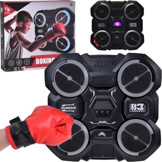 JOKO Hudobný Elektronický Boxerský Terč, Nástenný Hudobný Box so Svetelnými Efektami + Boxerské Rukavice