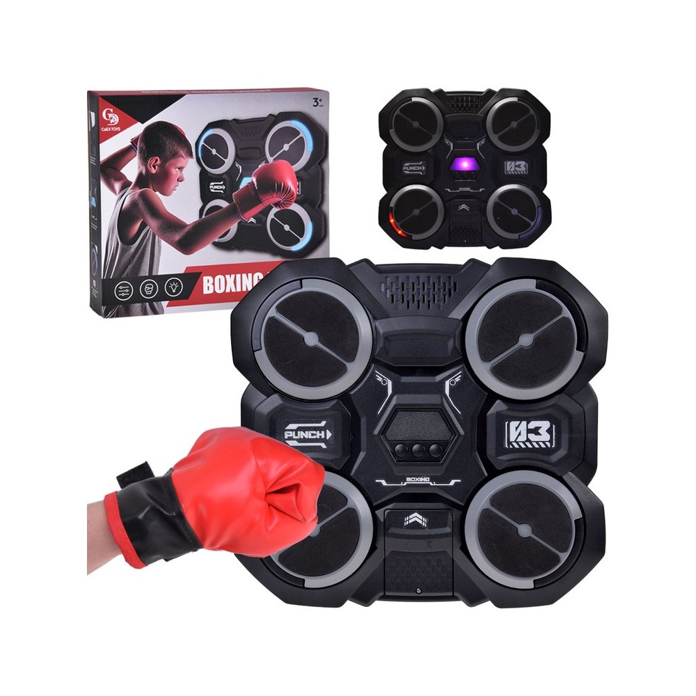 JOKO Hudobný Elektronický Boxerský Terč, Nástenný Hudobný Box so Svetelnými Efektami + Boxerské Rukavice