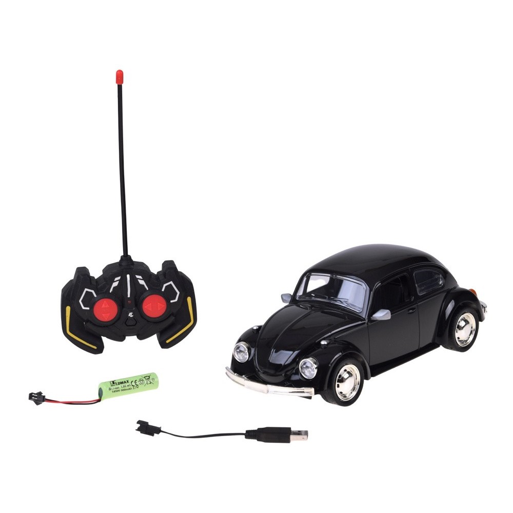 JOKO RC Auto Chrobák Beetle Retro veterán 1:16 so svetlom, na diaľkové ovládanie, čierne
