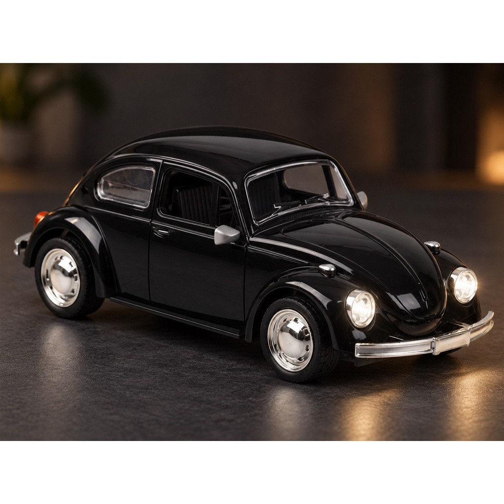 JOKO RC Auto Chrobák Beetle Retro veterán 1:16 so svetlom, na diaľkové ovládanie, čierne