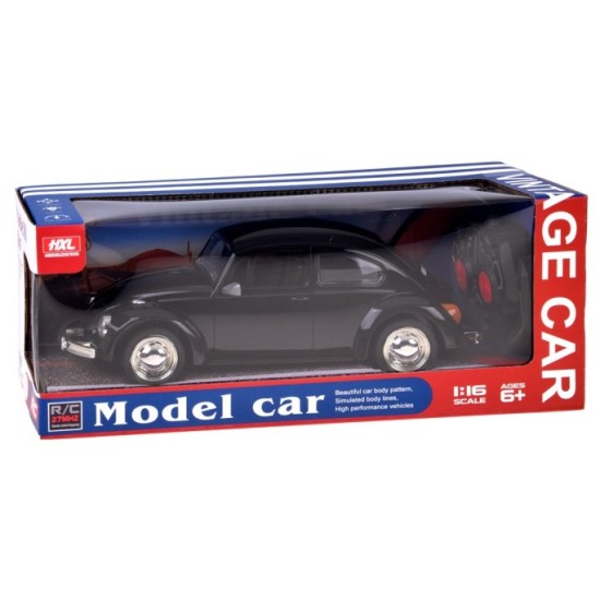 JOKO RC Auto Chrobák Beetle Retro veterán 1:16 so svetlom, na diaľkové ovládanie, čierne