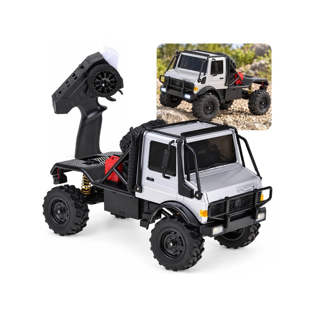 JOKO RC Terénne Auto U4000 MN-333 4x4 na diaľkové ovládanie, s LED svetlom, strieborné