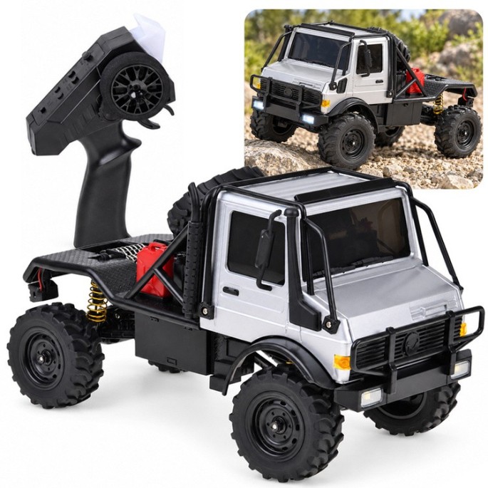 JOKO RC Terénne Auto U4000 MN-333 4x4 na diaľkové ovládanie, s LED svetlom, strieborné