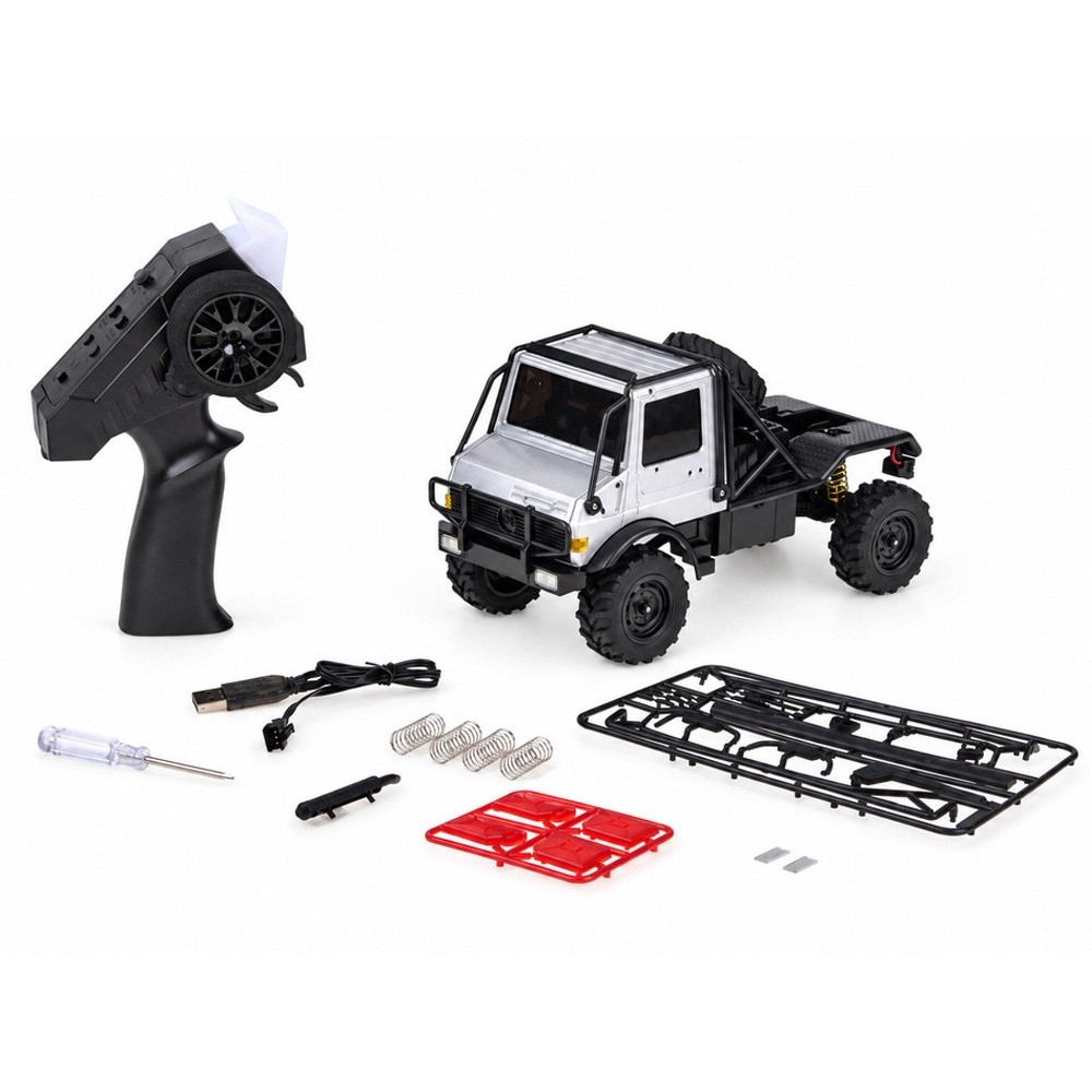 JOKO RC Terénne Auto U4000 MN-333 4x4 na diaľkové ovládanie, s LED svetlom, strieborné