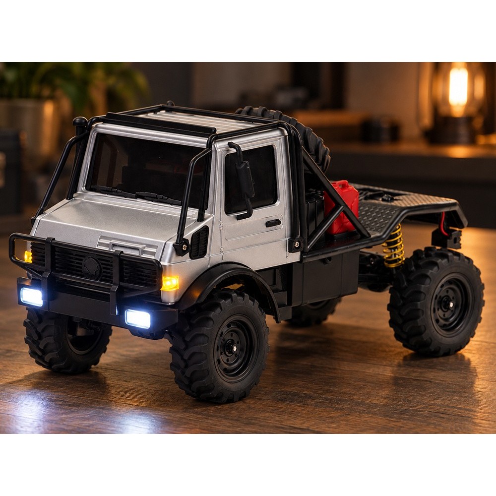 JOKO RC Terénne Auto U4000 MN-333 4x4 na diaľkové ovládanie, s LED svetlom, strieborné