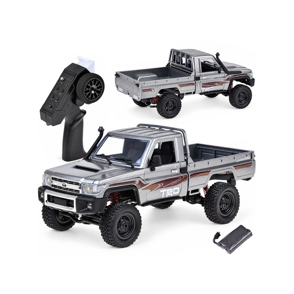 JOKO RC Auto Toyota Land Cruiser Pickup 4×4 na diaľkové ovládanie so svetlom, strieborné
