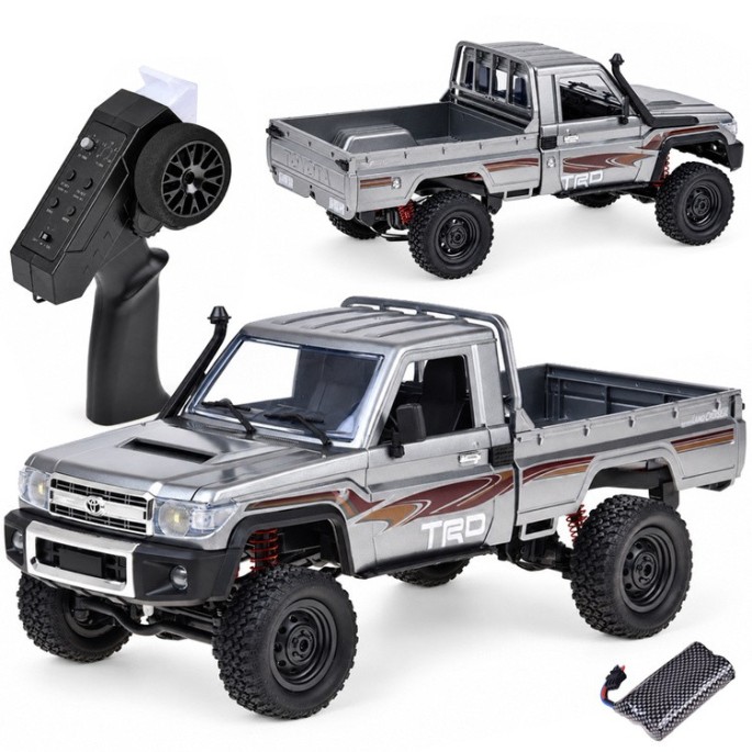 JOKO RC Auto Toyota Land Cruiser Pickup 4×4 na diaľkové ovládanie so svetlom, strieborné