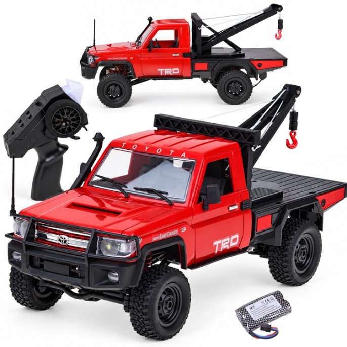 JOKO RC Auto Toyota Land Cruiser + Navijak s lanom a hákom 1:12 4×4 na diaľkové ovládanie, žlté