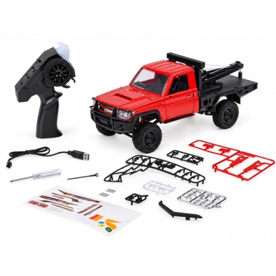 JOKO RC Auto Toyota Land Cruiser + Navijak s lanom a hákom 1:12 4×4 na diaľkové ovládanie, žlté