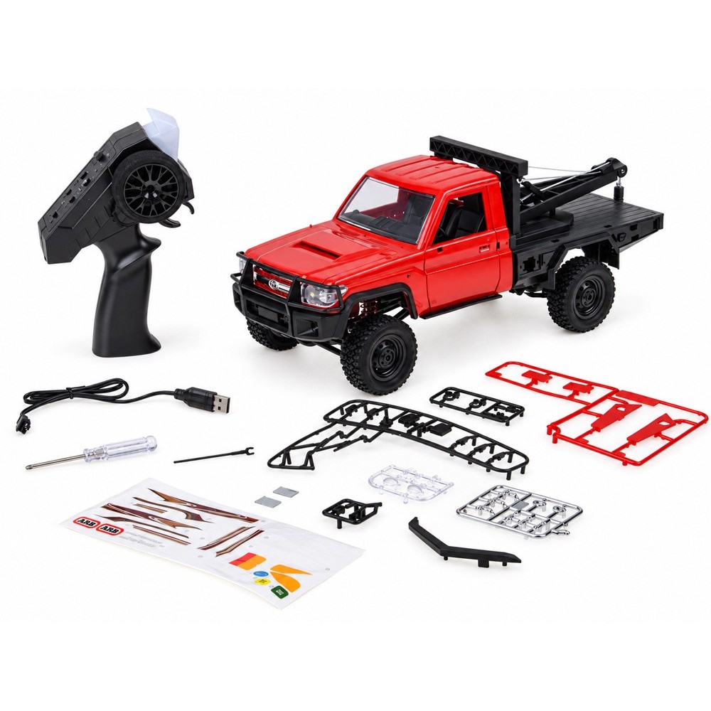 JOKO RC Auto Toyota Land Cruiser + Navijak s lanom a hákom 1:12 4×4 na diaľkové ovládanie, žlté