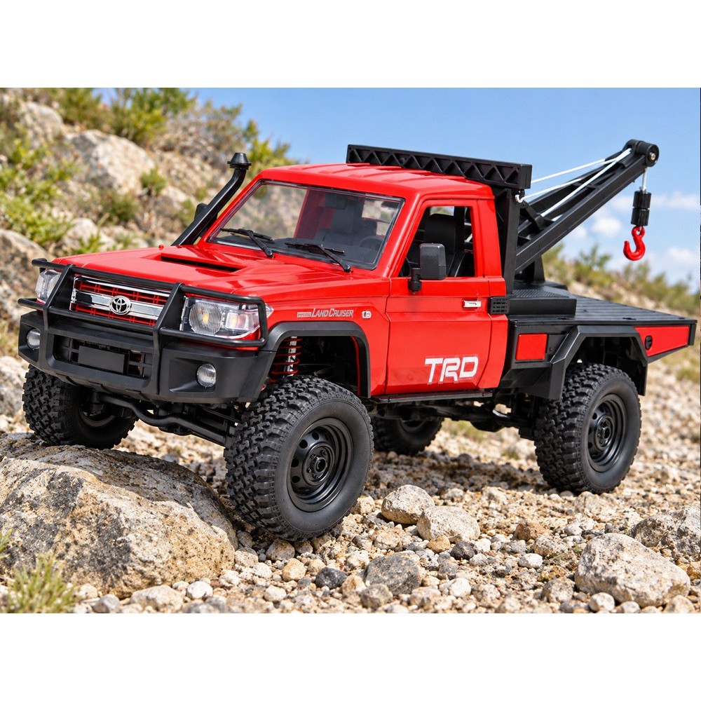 JOKO RC Auto Toyota Land Cruiser + Navijak s lanom a hákom 1:12 4×4 na diaľkové ovládanie, žlté