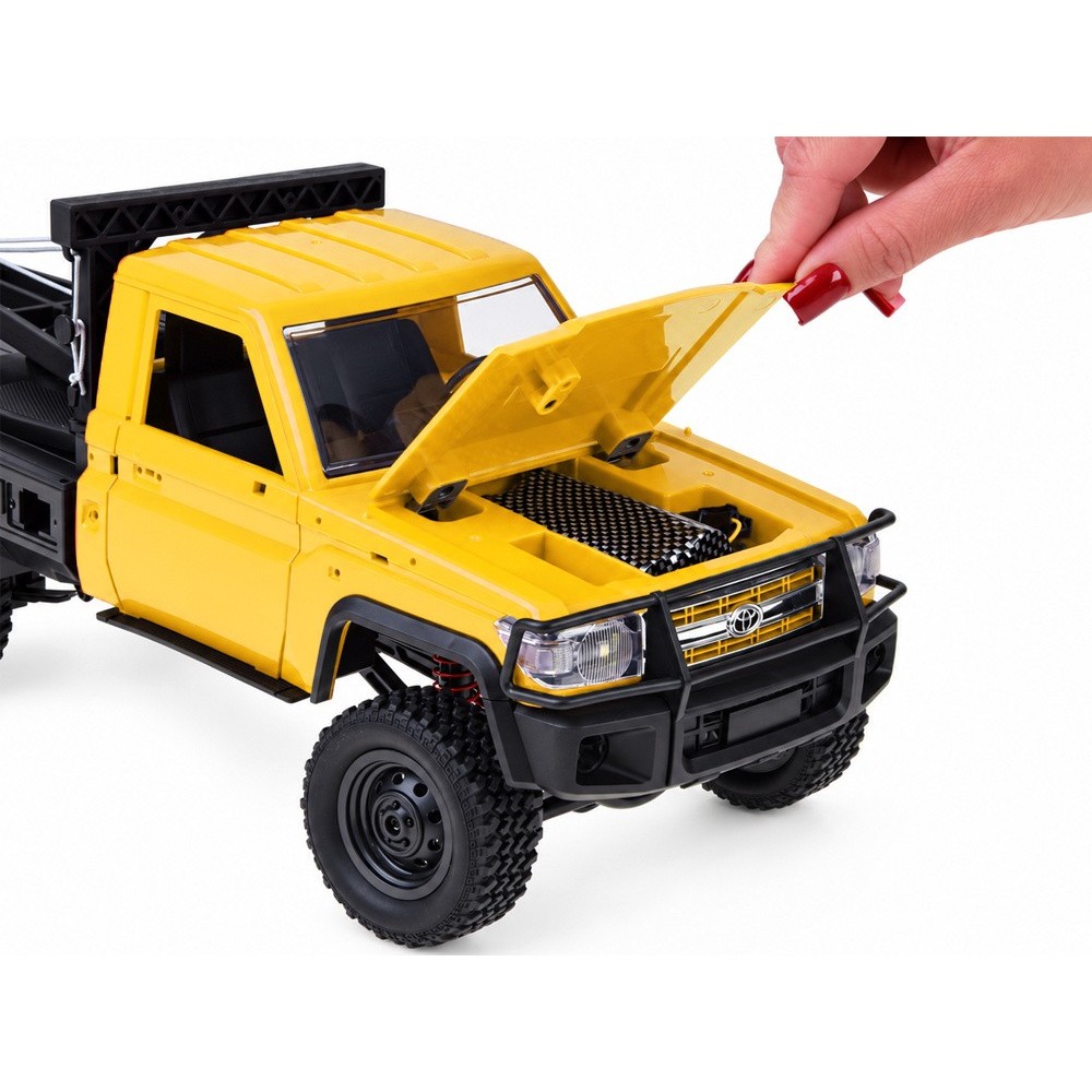JOKO RC Auto Toyota Land Cruiser + Navijak s lanom a hákom 1:12 4×4 na diaľkové ovládanie, žlté