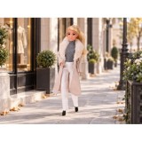 Anlily Elegantná Bábika v Kožuchu, dlhé blond vlasy