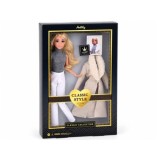 Anlily Elegantná Bábika v Kožuchu, dlhé blond vlasy