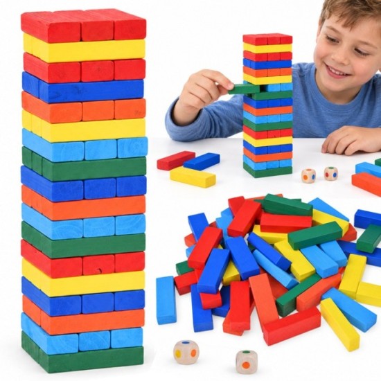 JOKO Drevená Veža JENGA, farebná
