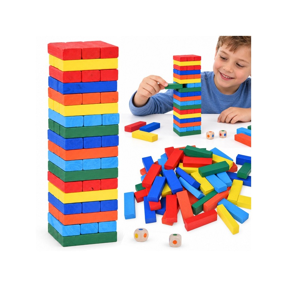 JOKO Drevená Veža JENGA, farebná