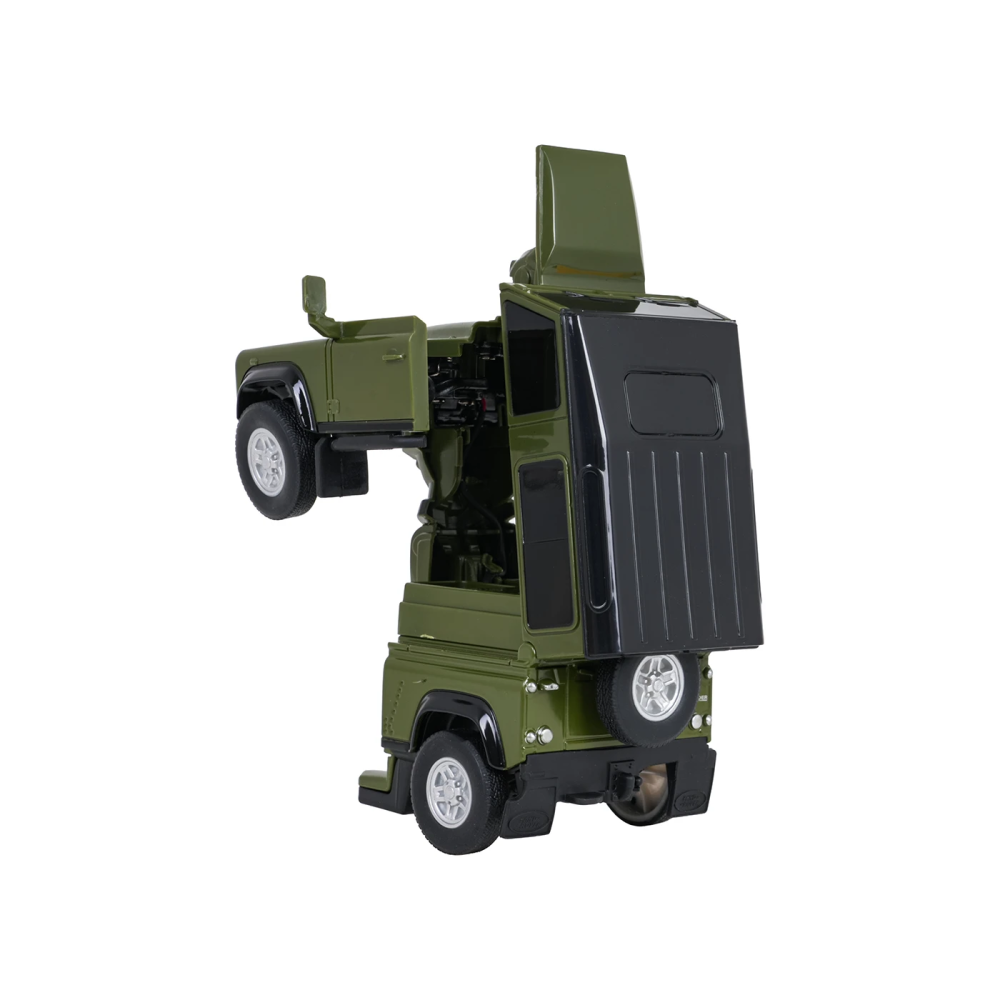 Rastar RC Auto Robot Land Rover Defender na diaľkové ovládanie 2v1, so svetlom a zvukom, zelené