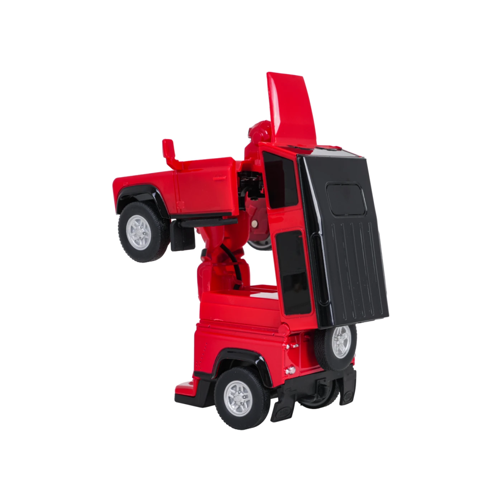 Rastar RC Auto Robot Land Rover Defender na diaľkové ovládanie 2v1, so svetlom a zvukom, červené