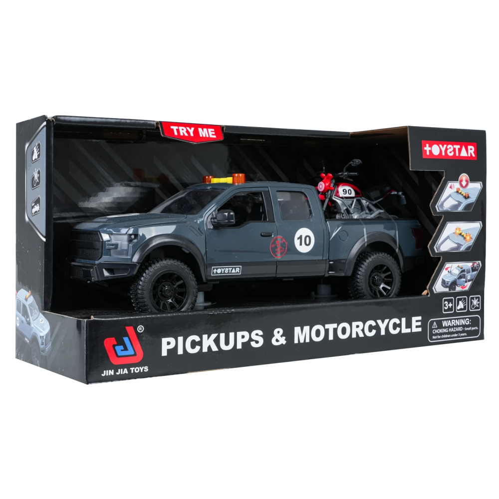 JOKO Auto Jeep Off-Road s vlečkou + Motorka, so svetlom a zvukom