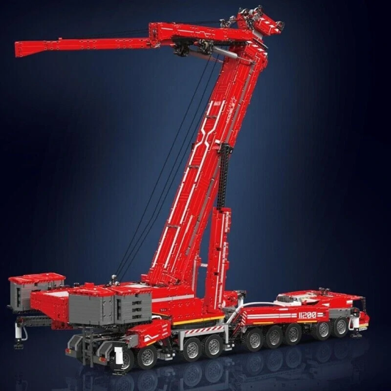 Mould King Technická Stavebnica Žeriav 8506ks na diaľkové ovládanie s 20 motormi, vysuvné rameno s dĺžkou 160cm, červený
