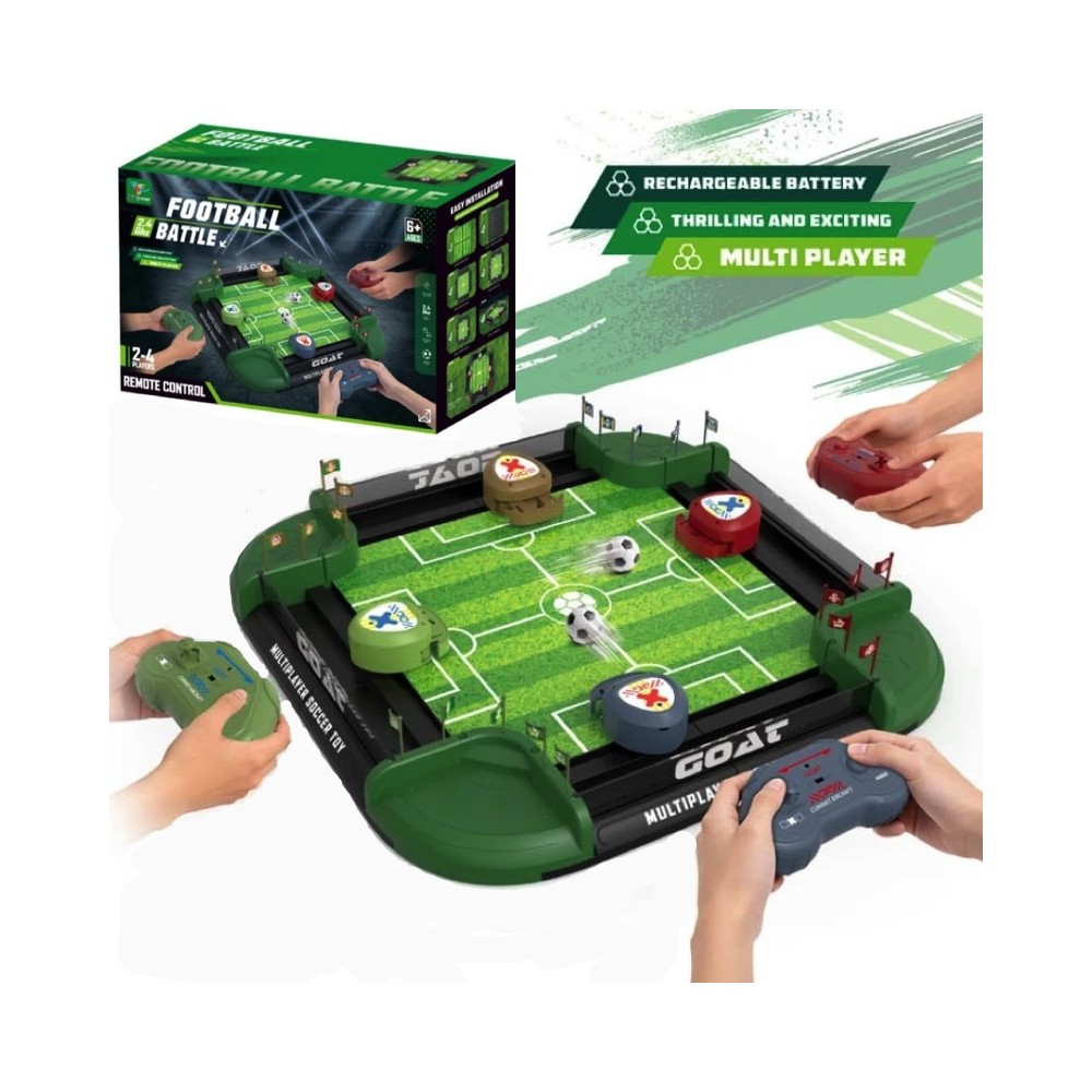 JOKO RC Interaktívne Futbalové ihrisko pre 4 hráčov, Spoločenská hra Futbal na diaľkové ovládanie 2,4Ghz