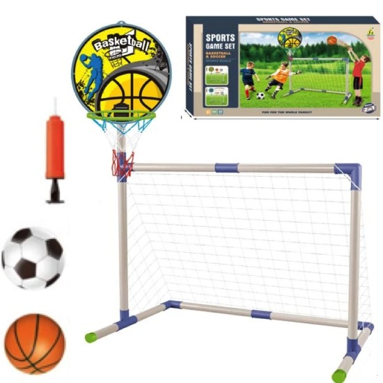 JOKO Futbalová bránka s basketbalovým košom 2v1, lopta, pumpa
