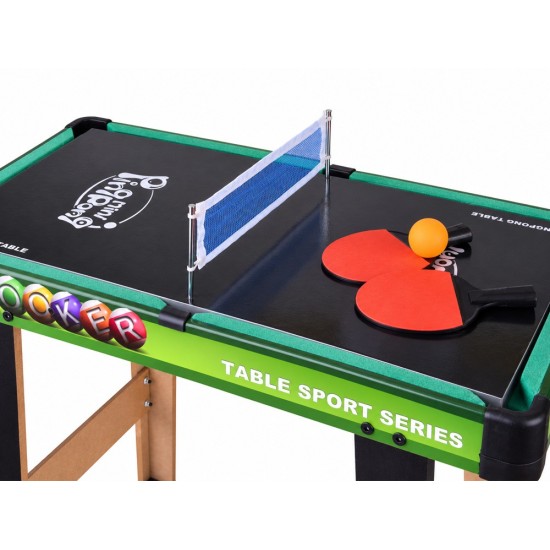 JOKO Multifunkčný Hrací Stôl 4v1 Stolný futbal, Biliard, Ping Pong, Air hokej