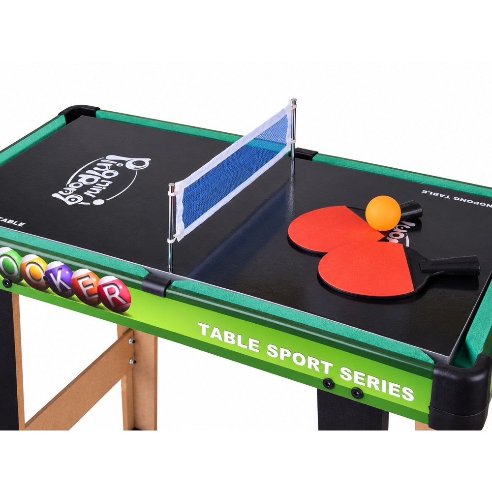 JOKO Multifunkčný Hrací Stôl 4v1 Stolný futbal, Biliard, Ping Pong, Air hokej