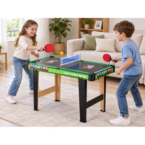 JOKO Multifunkčný Hrací Stôl 4v1 Stolný futbal, Biliard, Ping Pong, Air hokej