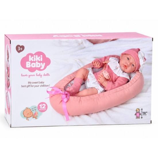 JOKO Interaktívna bábika, hovorí, plače, smeje sa 45cm + Hniezdo pre bábiku, ružová