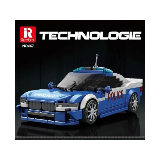 Reobrix Technická Stavebnica Policajné auto 313ks, modrá