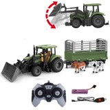 JOKO RC Traktor s vlečkou a zvieratkami na diaľkové ovládanie, zelené
