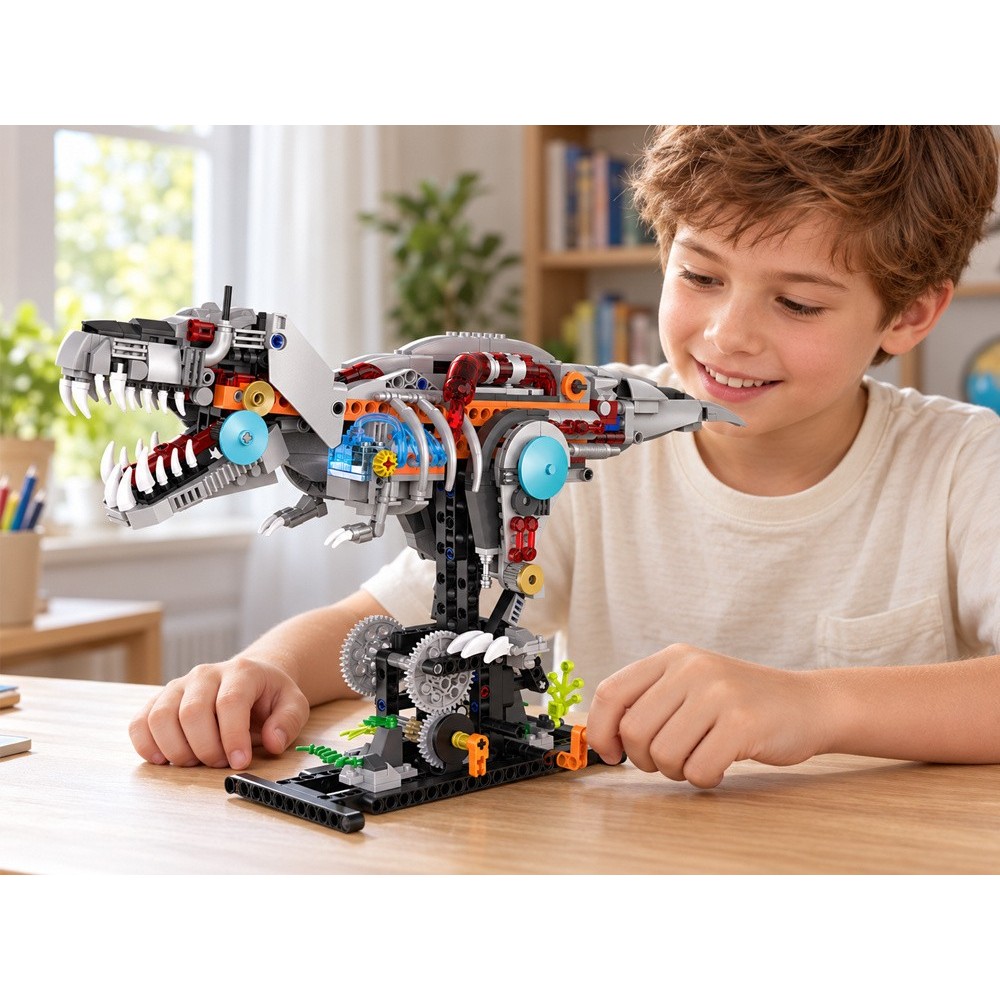 JOKO Technická stavebnica Mechanický Dinosaurus T-Rex 730ks s LED svetlom