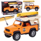 JOKO Terénne auto Jeep s kajakom Campingový Set – trecí pohon, Led svetlo a zvukové efekty