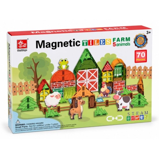 JOKO Sada Magnetické kocky Farma so zvieraktami 70ks