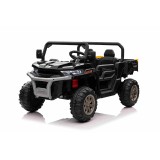 JOKO Elektrické autíčko s Elektricky vyklápacou vlečkou Pick-Up Speed 900, kožené sedadlo, penové kolesá, nosnosť 50kg, čierne