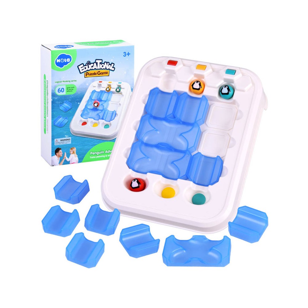 HOLA Toys Logická, vzdelávacia hra Puzzle Bludisko Dobrodružstvo s Tučniakmi