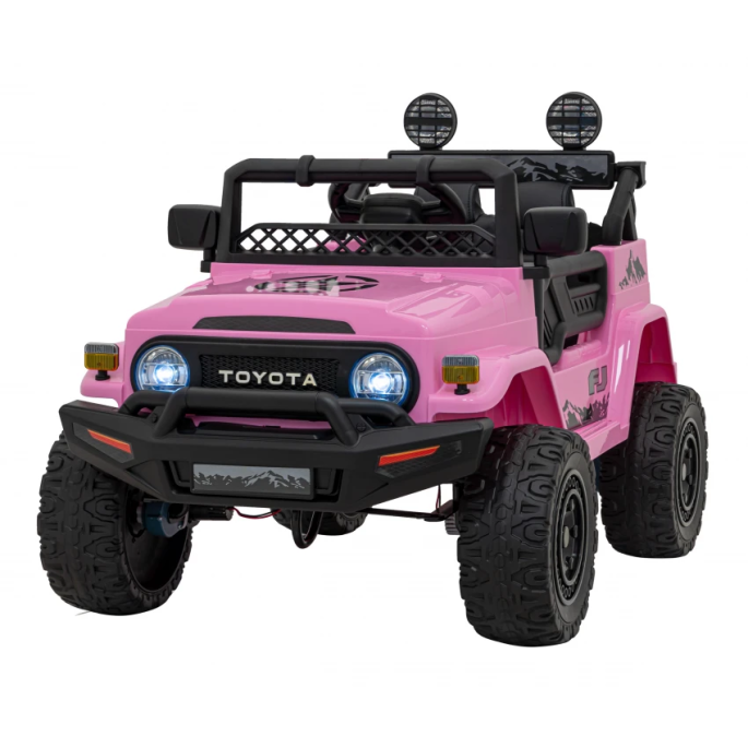 JOKO Elektrické autíčko Toyota FJ Cruiser 4x4, penové kolesá, kožené sedadlo, ružové