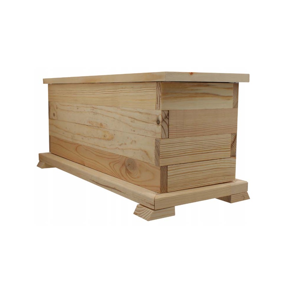 MKSTOR Drevený kvetináč z masívu Obdlžníkový 52 x 21,5 x 23cm, nelakovaný Natural