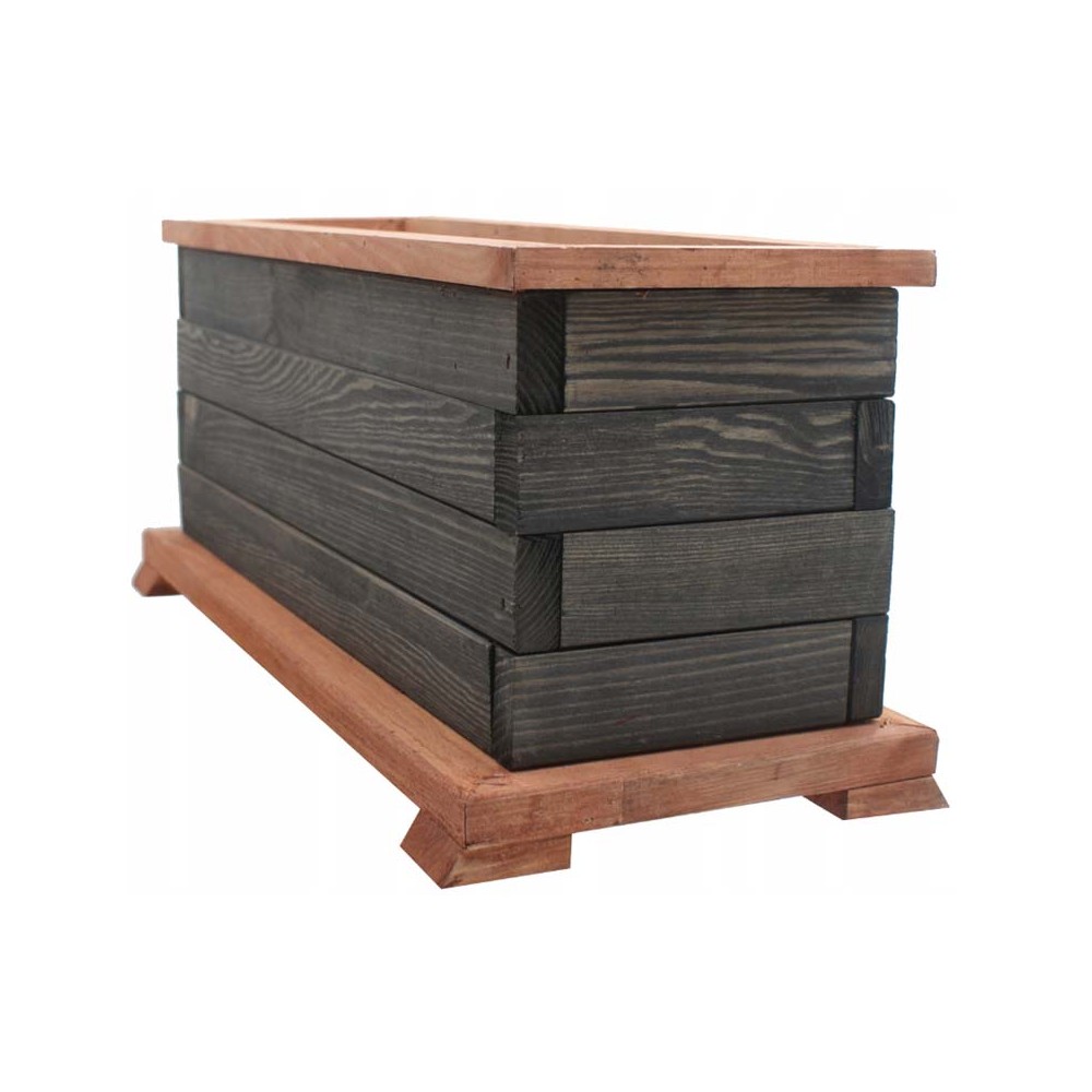 MKSTOR Drevený kvetináč z masívu Obdlžníkový 52 x 21,5 x 23cm, Lakovaný DP17