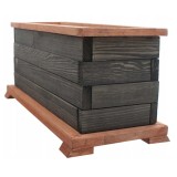 MKSTOR Drevený kvetináč z masívu Obdlžníkový 52 x 21,5 x 23cm, Lakovaný DP17