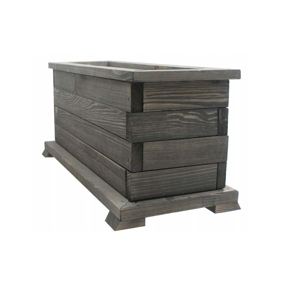 MKSTOR Drevený kvetináč z masívu Obdlžníkový 52 x 21,5 x 23cm, Lakovaný DP19