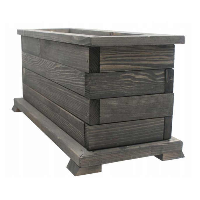 MKSTOR Drevený kvetináč z masívu Obdlžníkový 52 x 21,5 x 23cm, Lakovaný DP19