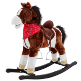 JOKO Detský Hojdací koník Cowboy s pohyblivým chvostom, ústami + zvuky, tmavo hnedý