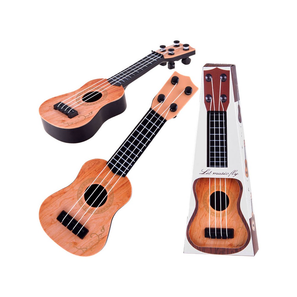 JOKO Mini Gitara pre deti Ukulele 25 cm, svetlo hnedá
