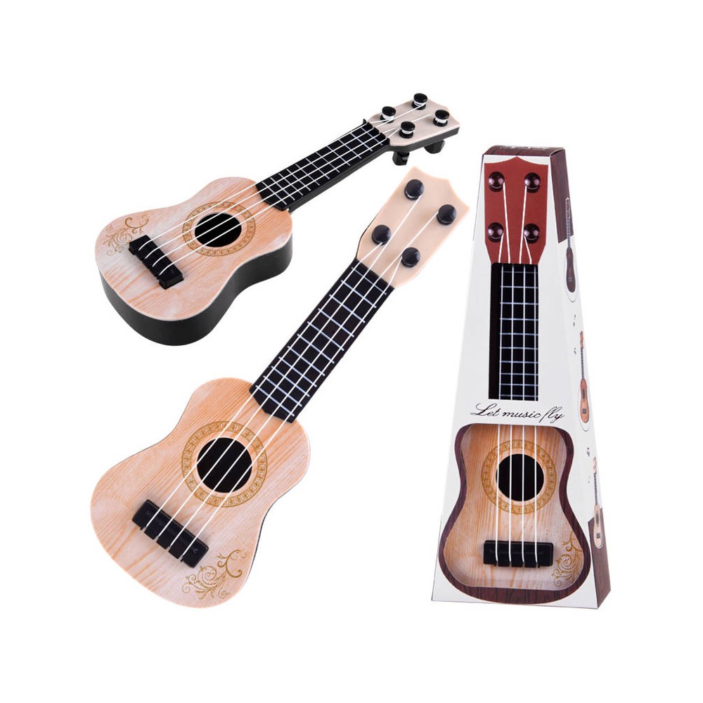 JOKO Mini Gitara pre deti Ukulele 25 cm, krémová