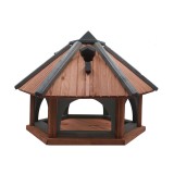 MKSTOR Drevené kŕmitko pre vtáky 62x52x45cm, vtáčia búdka, tik-Antracit