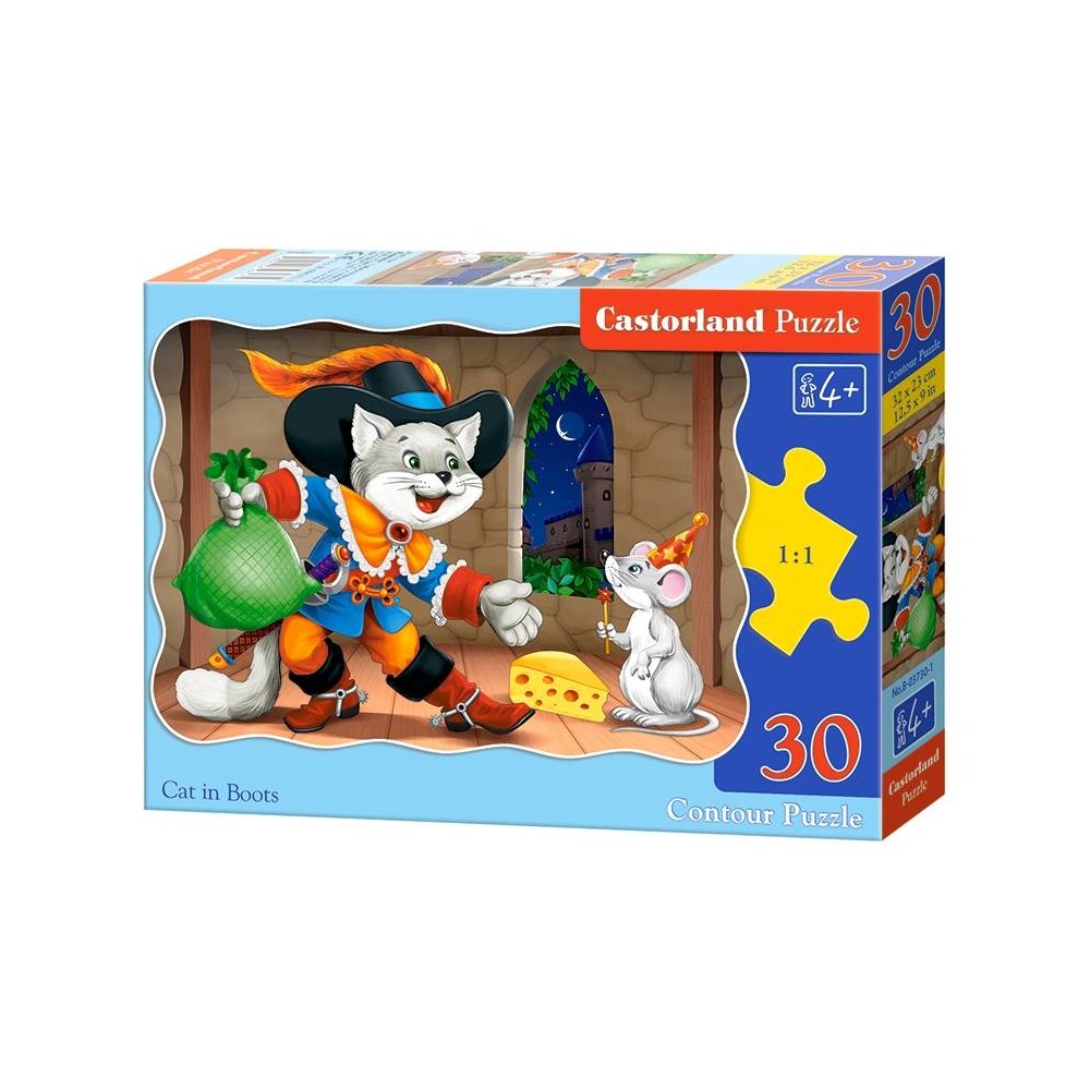 Castorland, Detské Puzzle Kocúr v čižmách, 30 ks