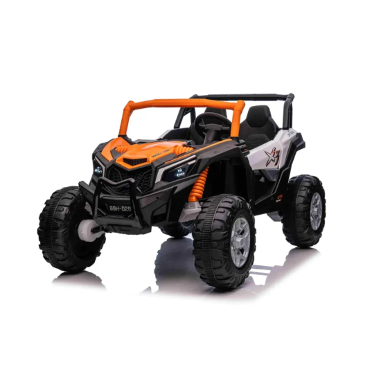 JOKO Elektrické autíčko BUGGY UTV X3 Off-Road 24V 4x200W, Dvojmiestne kožené sedadlo, nosnosť 90kg, penové kolesá, oranžové