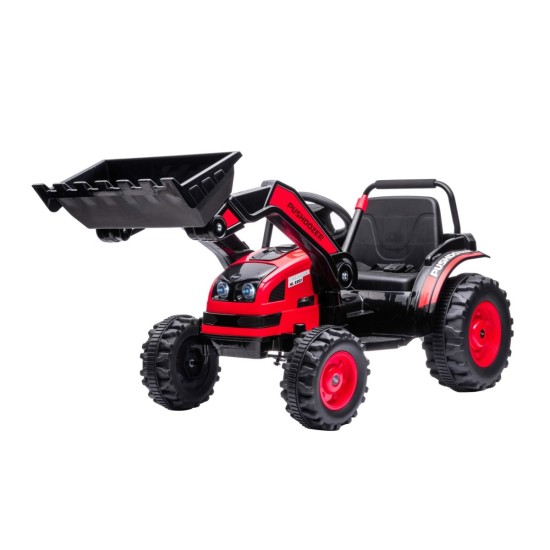JOKO Elektrický Traktor Pushdozer s Predným Nakladačom, červený